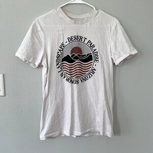 Tu man arizona desert paradise white short sleeved summer shirt men's size small